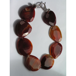 Large Carnelian Faceted Necklace 